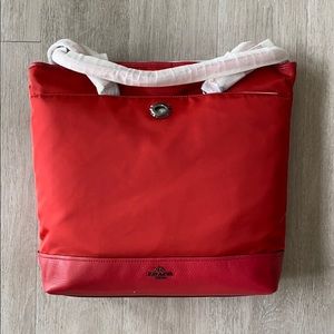 Red Coach handbag